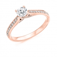 Engagement Ring with Shoulder Stones  - (TBCENG3951) - Certificated