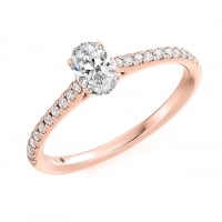 Engagement Ring with Shoulder Stones  - (TBCENG5487) - Certificated