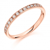 Diamond Wedding Ring   - (TBCDWR1792) - Half Grain Set - All Metals