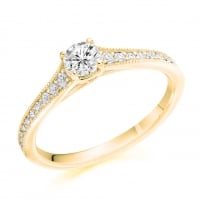 Engagement Ring with Shoulder Stones  - (TBCENG7209) - Certificated