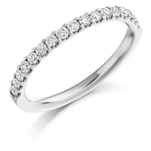 Diamond Wedding Ring  - (TBCDWR1023) A Half Claw Set - All Metals