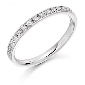 Diamond Wedding Ring   - (TBCDWR1792) - Half Grain Set - All Metals