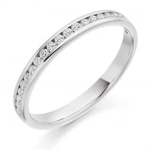 Diamond Wedding Ring   - (TBCDWR2088) - Half Channel Set - All Metals