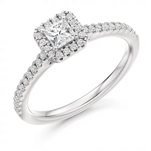 Lab Grown Diamond Halo Engagement Ring 