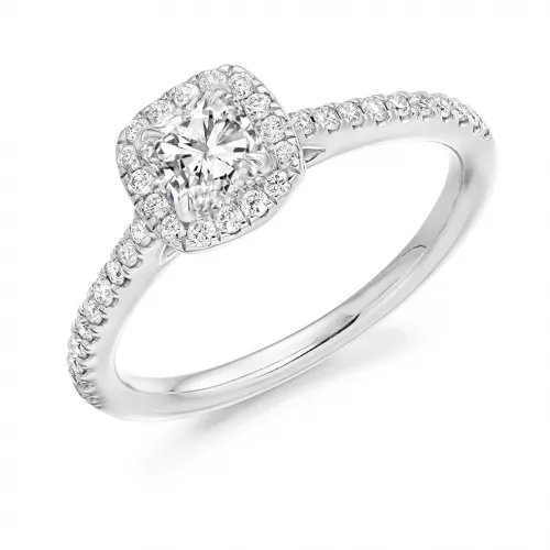 Lab Grown Diamond Halo Engagement Ring 