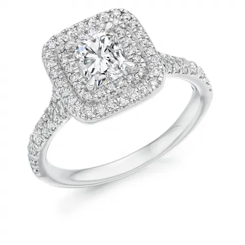 Radiant Halo Engagement Ring