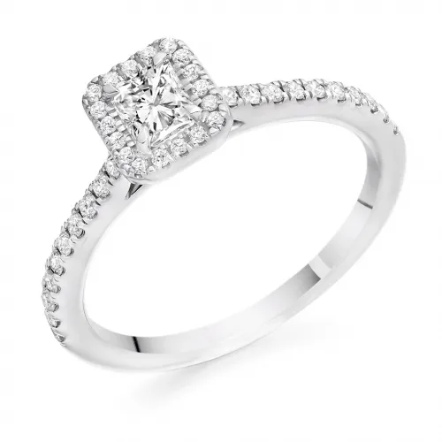 Lab Grown Diamond Halo Engagement Ring 