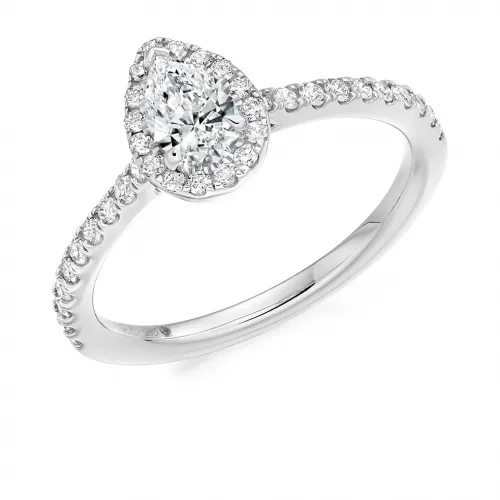 Pear Shaped Halo Engagement Ring