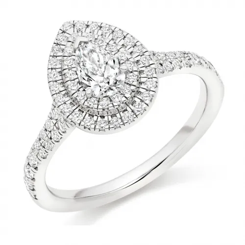 Pear Halo Engagement Ring