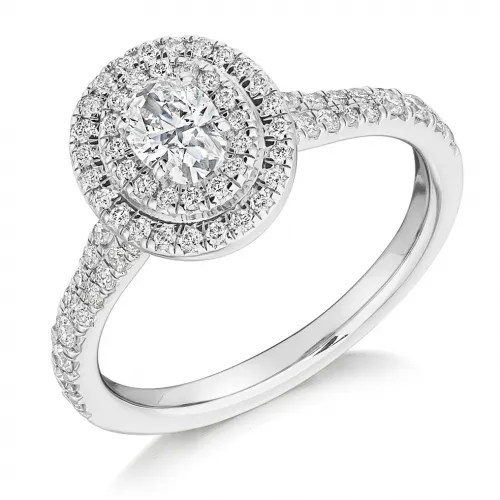 Lab Grown Diamond Halo Engagement Ring 