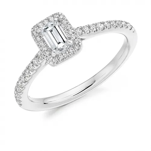 Emerald Cut Halo Engagement Rings