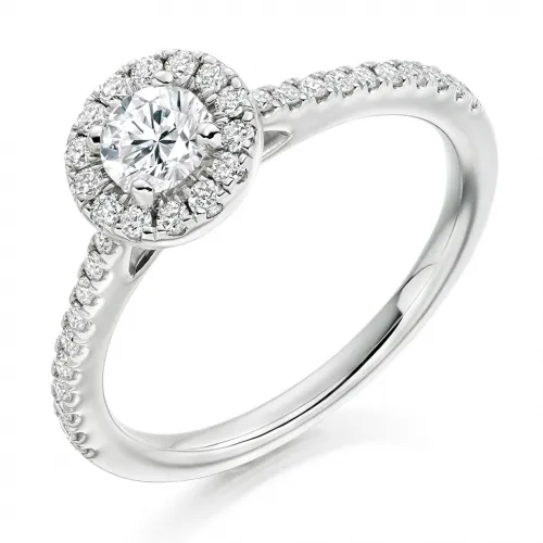 Lab Grown Diamond Halo Engagement Ring 