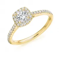 yellow gold halo engagement rings