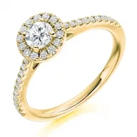 round engagement ring with halo