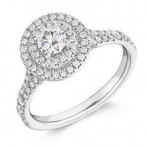 Halo Engagement Ring - (TBCENG4530) - GIA Certificated