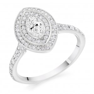 Halo Engagement Ring - (TBCENG5653) - GIA Certificated