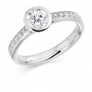 Engagement Ring with Shoulder Stones  - (TBCENG3338) - Certificated