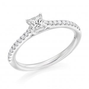 Engagement Ring with Shoulder Stones  - (TBCENG6951) - Certificated