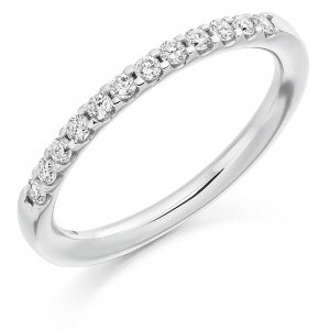 Diamond Wedding Ring  - (TBCDWR2312) A Third Claw Set - All Metals