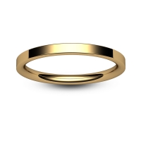 Flat Court Very Heavy -  2 mm (FCH2-Y) Yellow Gold Wedding Ring