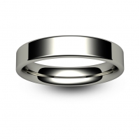 Flat Court Medium - 4mm (FCSM4 W) White Gold Wedding Ring