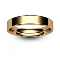 Flat Court Very Heavy -  4mm (FCH4-Y) Yellow Gold Wedding Ring