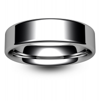 Flat Court Light -  6mm (FCSL6 W) White Gold Wedding Ring