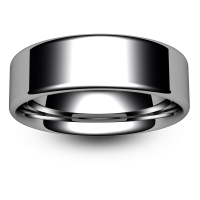 Flat Court Medium - 7mm (FCSM7 W) White Gold Wedding Ring