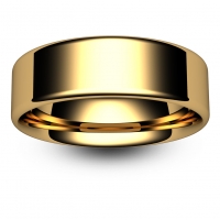 Flat Court Very Heavy -  7mm (FCH7-Y) Yellow Gold Wedding Ring