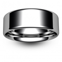 Flat Court Medium -  8mm Platinum Wedding Ring 
