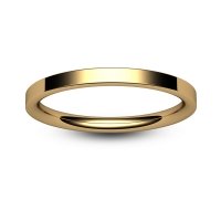Flat Court Medium -  2 mm (FCSM2Y-Y) Yellow Gold Wedding Ring