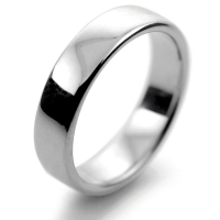 Slight or Soft Court Medium -  5mm Platinum Wedding Ring 