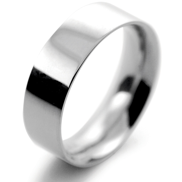 7mm white gold mens wedding band