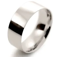 8mm White Gold Wedding Rings