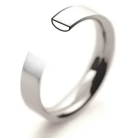 Hallmarked 6mm White Gold Wedding Ring Court