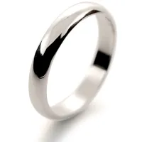 3mm White Gold Wedding Band