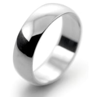 D Shape Light Weight - 6mm Platinum Wedding Ring 