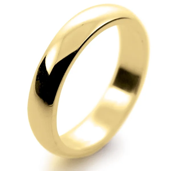 D Shape Medium 4mm (DSM4Y) Yellow Gold Wedding Ring