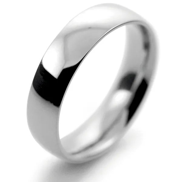 Platinum 5mm plain wedding band for men WB50705G