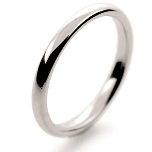 Soft Court Medium -   2mm (SCSM2 W) White Gold Wedding Ring