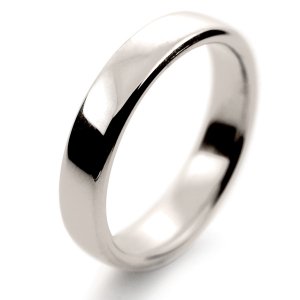 Soft Court Medium - 4mm (SCSM4 W) White Gold Wedding Ring