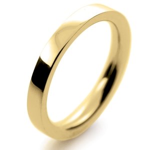 Flat Court Very Heavy -  2.5mm (FCH2.5-Y) Yellow Gold Wedding Ring