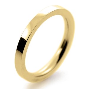 Flat Court Very Heavy -  2 mm (FCH2-Y) Yellow Gold Wedding Ring