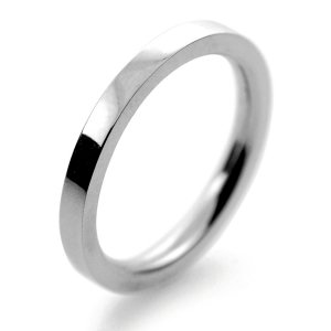 Flat Court Very Heavy -  2.0mm Platinum Wedding Ring 