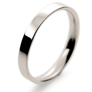 Flat Court Light -  2.5mm (FCSL2.5 W) White Gold Wedding Ring