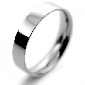 Flat Court Light - 4mm Platinum Wedding Ring 
