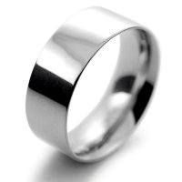 Flat Court Medium -  8mm Platinum Wedding Ring 