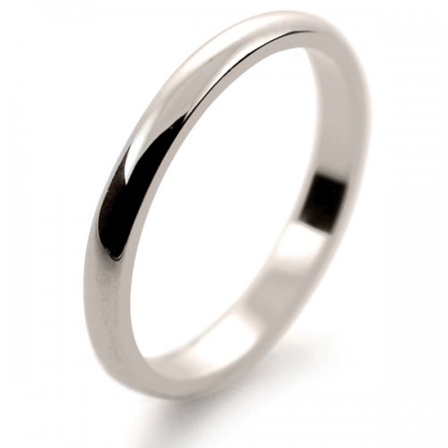 D Shape Light  - 2mm (DSSL W) White Gold Wedding Ring