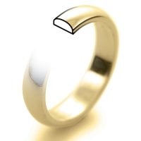 D Shape Light -  2.5mm (DSSL2-Y) Yellow Gold Wedding Ring