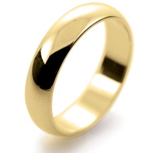 D Shape Medium - 5mm (DSM5-Y) Yellow Gold Wedding Ring